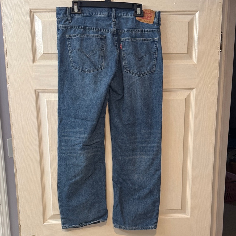 Levi Strauss 505 Boys Jeans 18 Husky 36x29 Straight Leg Blue Like New - Picture 5 of 11